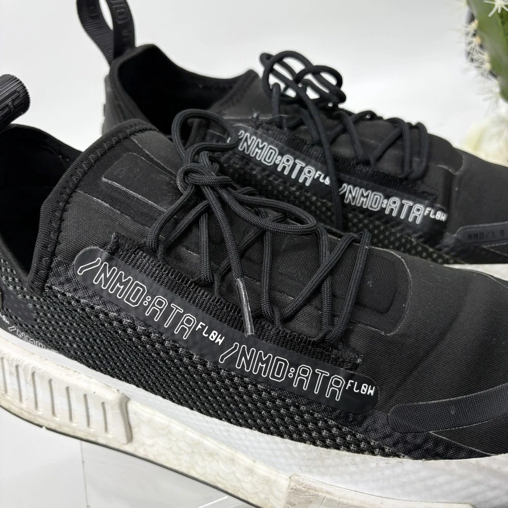 Adidas NMD R1 ATA FL0W Spectoo Sneaker Shoes Men's Black / White H67408 SZ 12